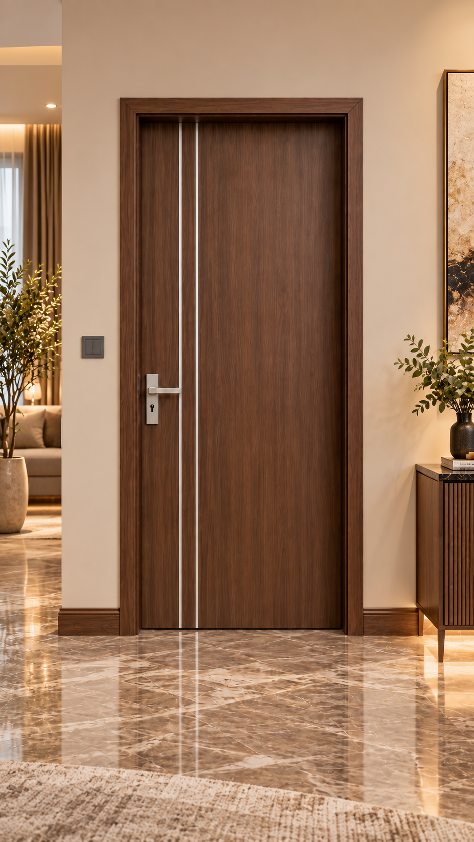 Cửa chỉ dọc vân tối