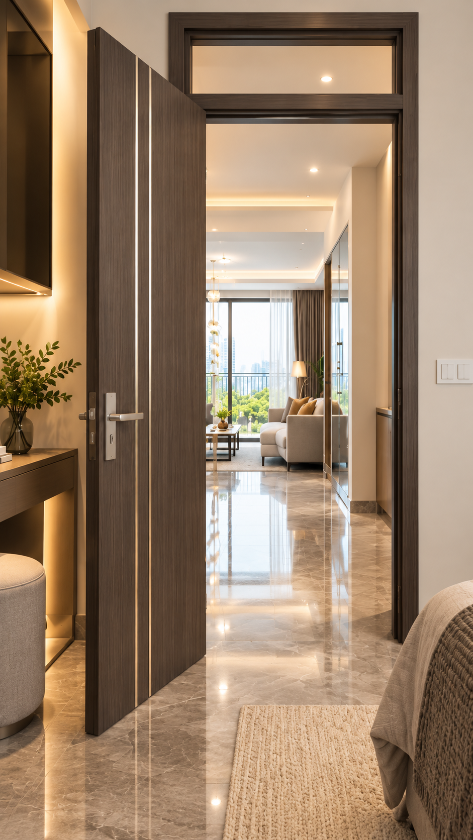 Cửa vân tối có ô thoáng